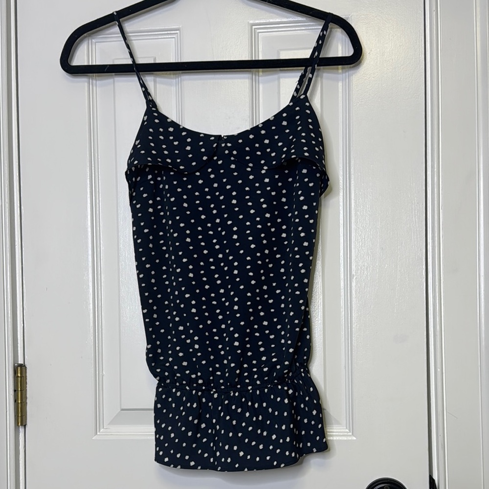GAP Blue and White Fitted Spaghetti Strap Camisole